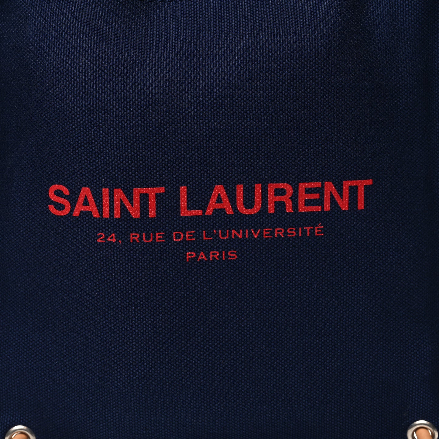 Linen Calfskin Rive Gauche Backpack Blue Rouge Eros
