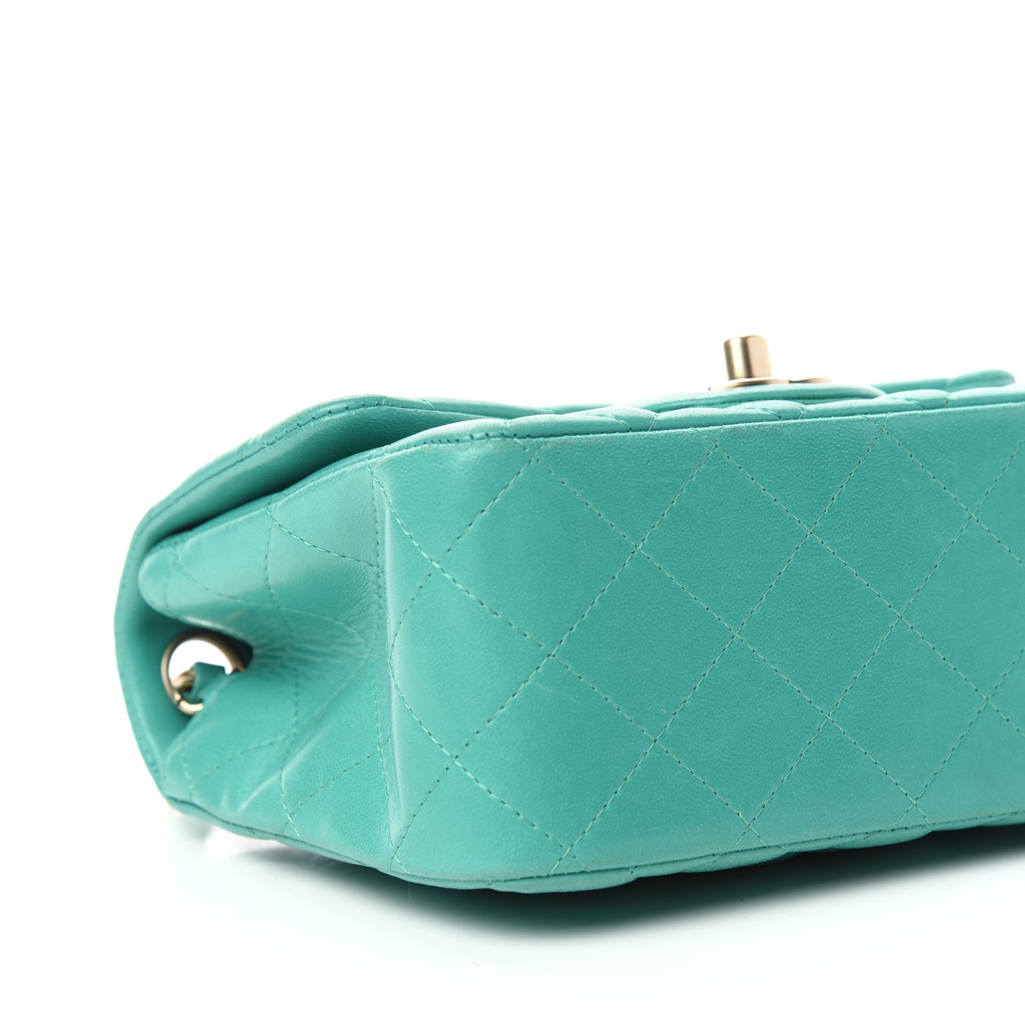 Lambskin Quilted Mini Square Flap Green