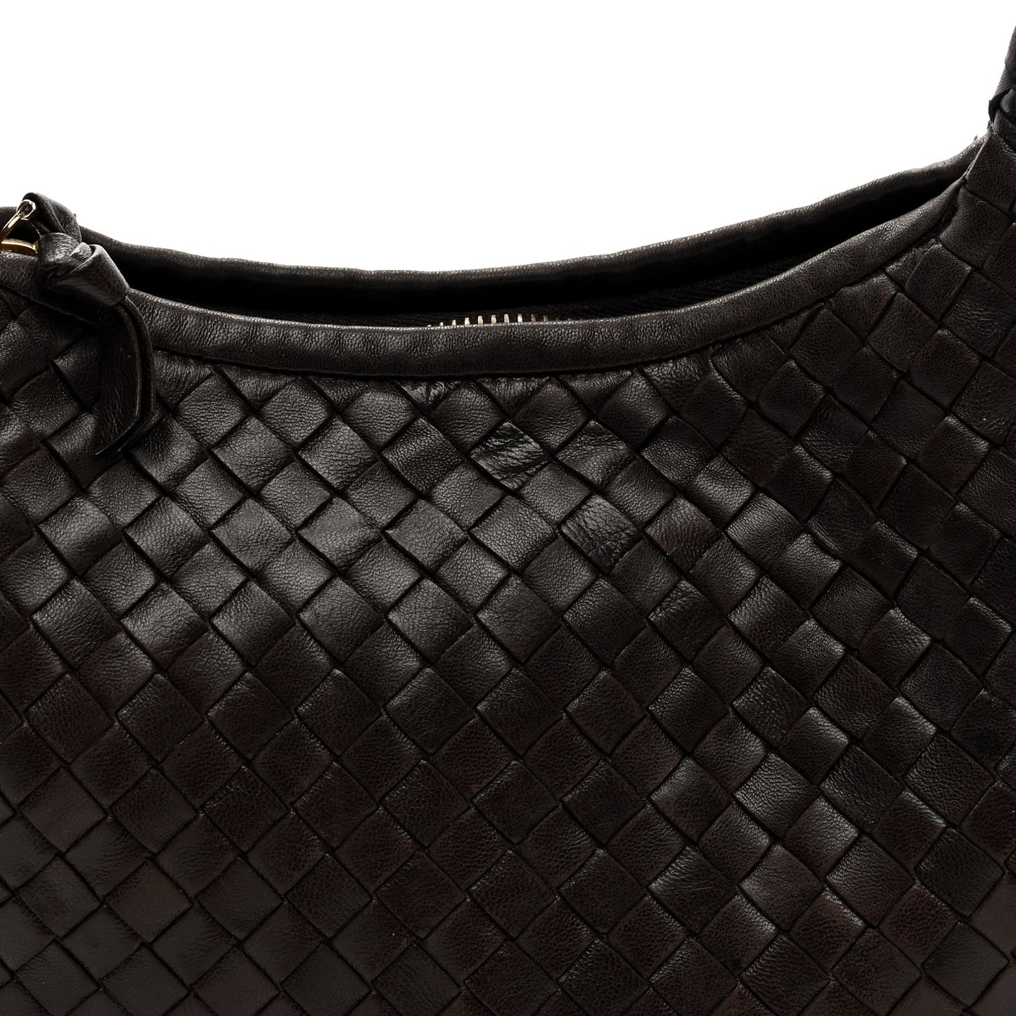 Nappa Intrecciato Mini Veneta Hobo Ebano