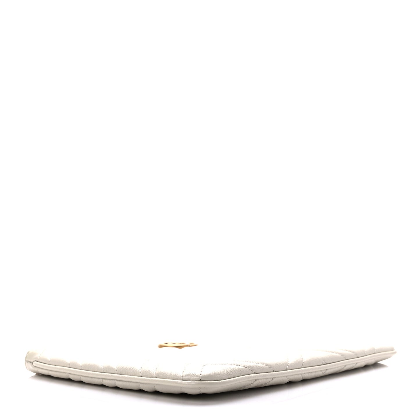 Azalea Calfskin Matelasse Heart GG Marmont Zip Pouch Mystic White