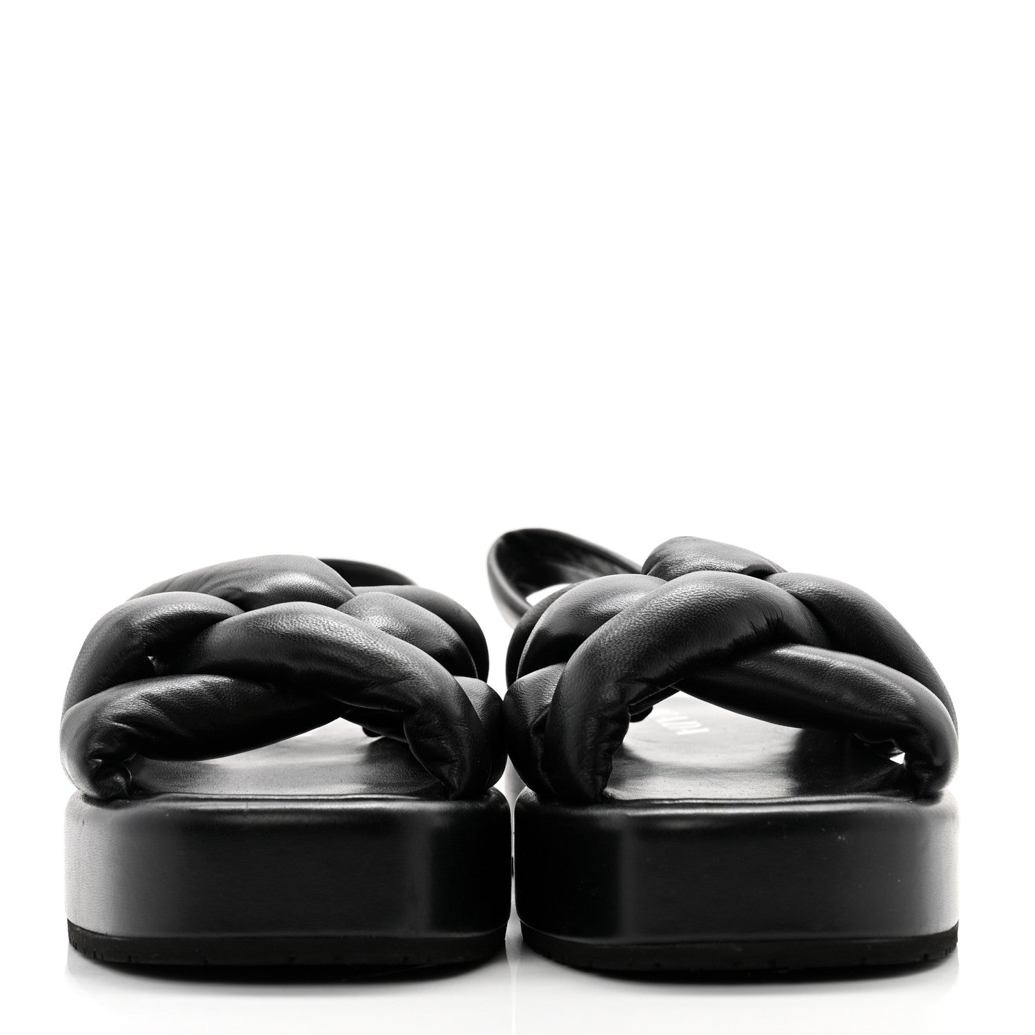 Prada Nappa Padded Blow 20mm Slingback Sandals 38 Black 2 of 10