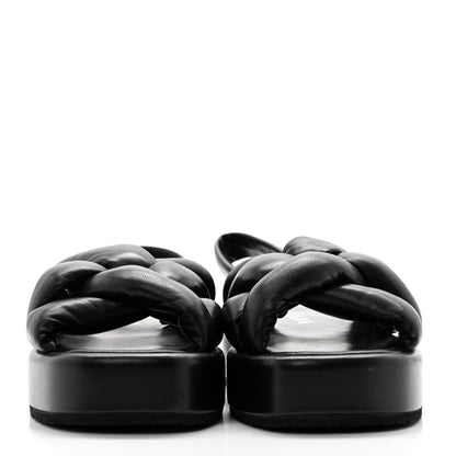 Prada Nappa Padded Blow 20mm Slingback Sandals 38 Black 2 of 10