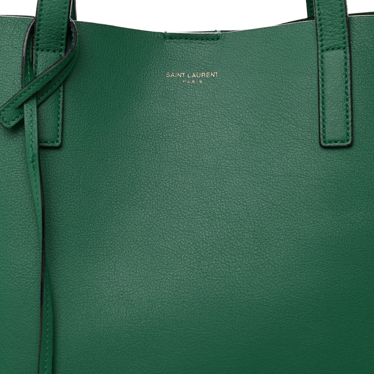 Saint Laurent Calfskin Large Shopping Tote Emerald Green 9 of 13