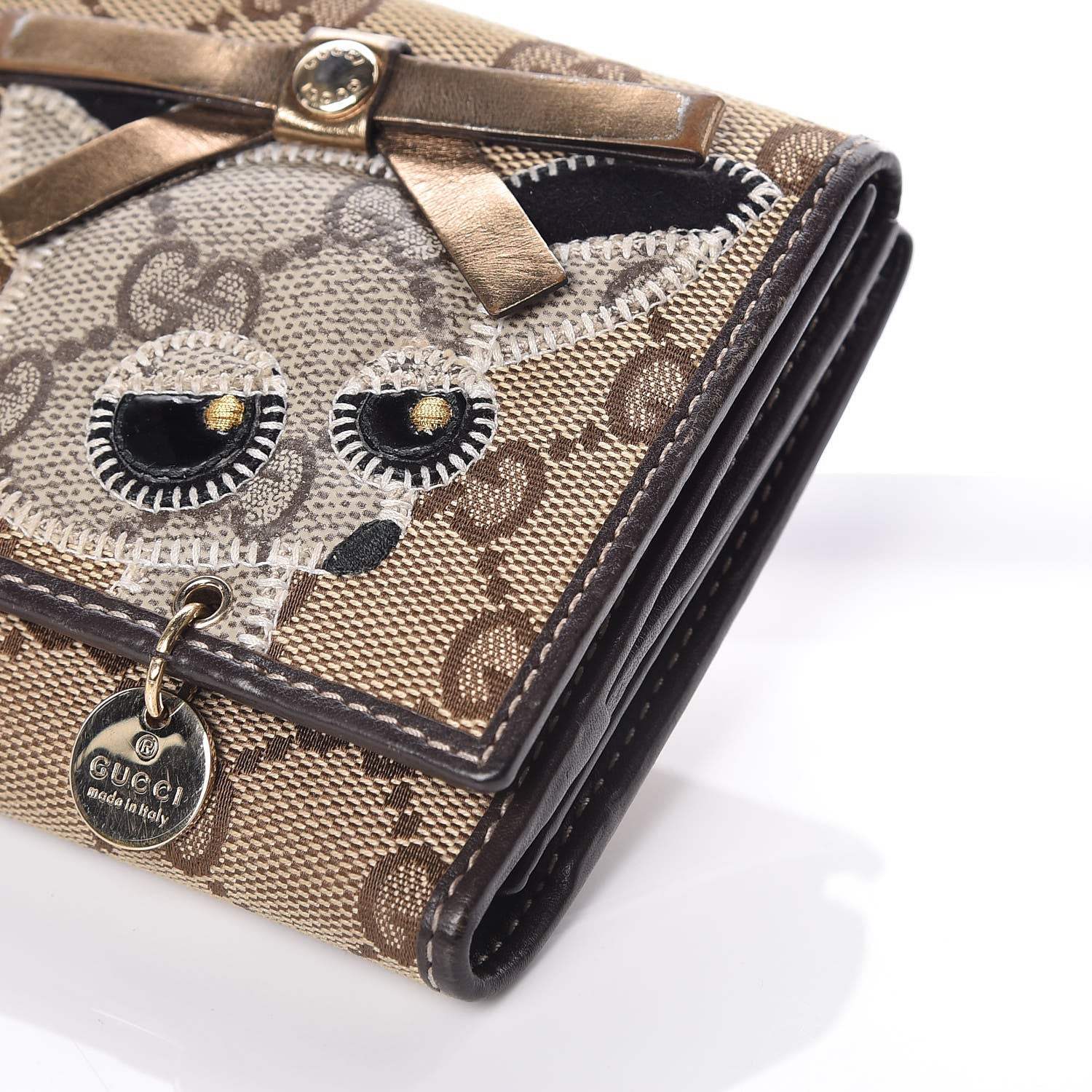 Gucci Monogram Guccioli Brando Chihuahua Continental Wallet Dark Brown 11 of 13