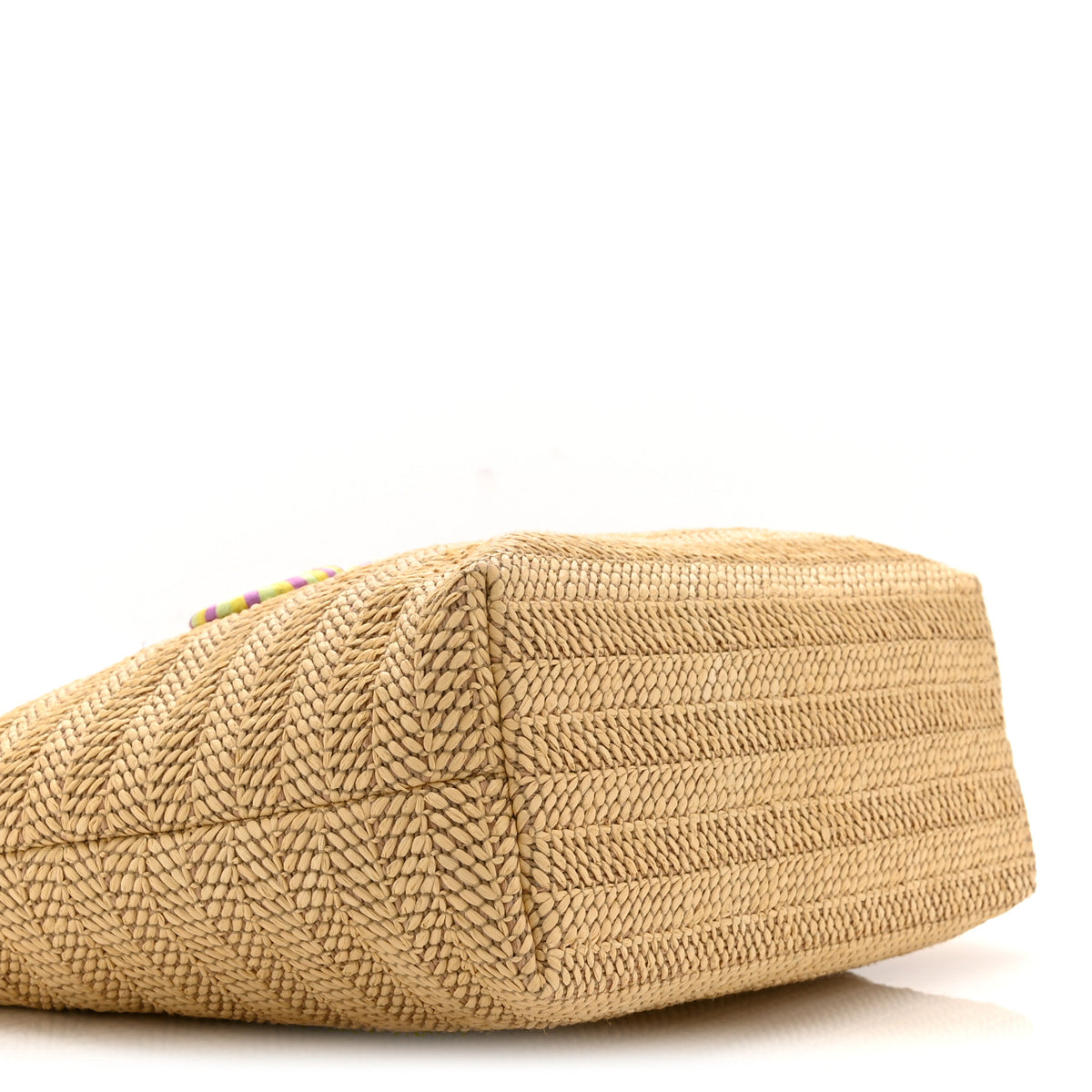 Gucci Raffia Woven Logo Patch Medium Tote Bag Natural Brown Multicolor 9 of 10