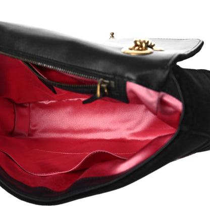 Gucci Velvet Matelasse Loved Embroidered Medium GG Marmont Shoulder Bag Black 5 of 10