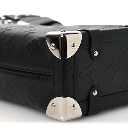 Louis Vuitton Calfskin Debossed Monogram Side Trunk Black 10 of 11