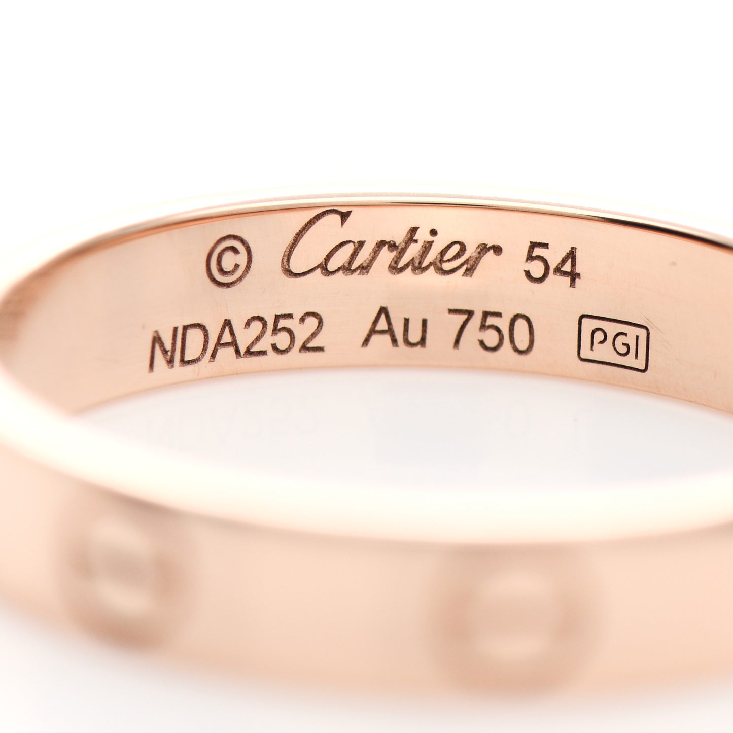 18K Pink Gold 3.5mm LOVE Wedding Band Ring 54 6.75