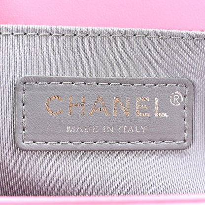 Chanel Lambskin Chevron Quilted Medium Boy Flap Pink 6 of 10