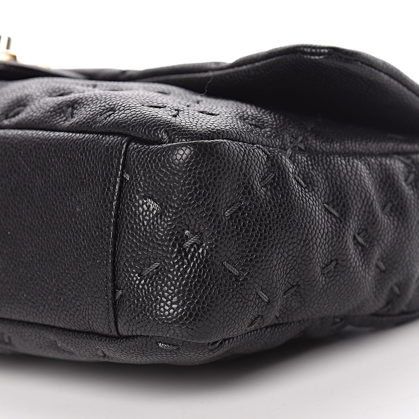 Caviar Stitched Flap Black