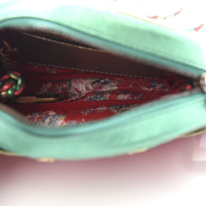 Gucci Laminated Nappa Trapuntata Mini Zumi Dome Shoulder Bag Rosso Jasmine Green Rame 5 of 9