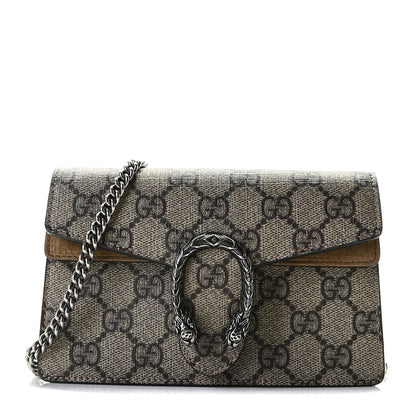 Gucci GG Supreme Monogram Super Mini Dionysus Shoulder Bag Taupe 1 of 12