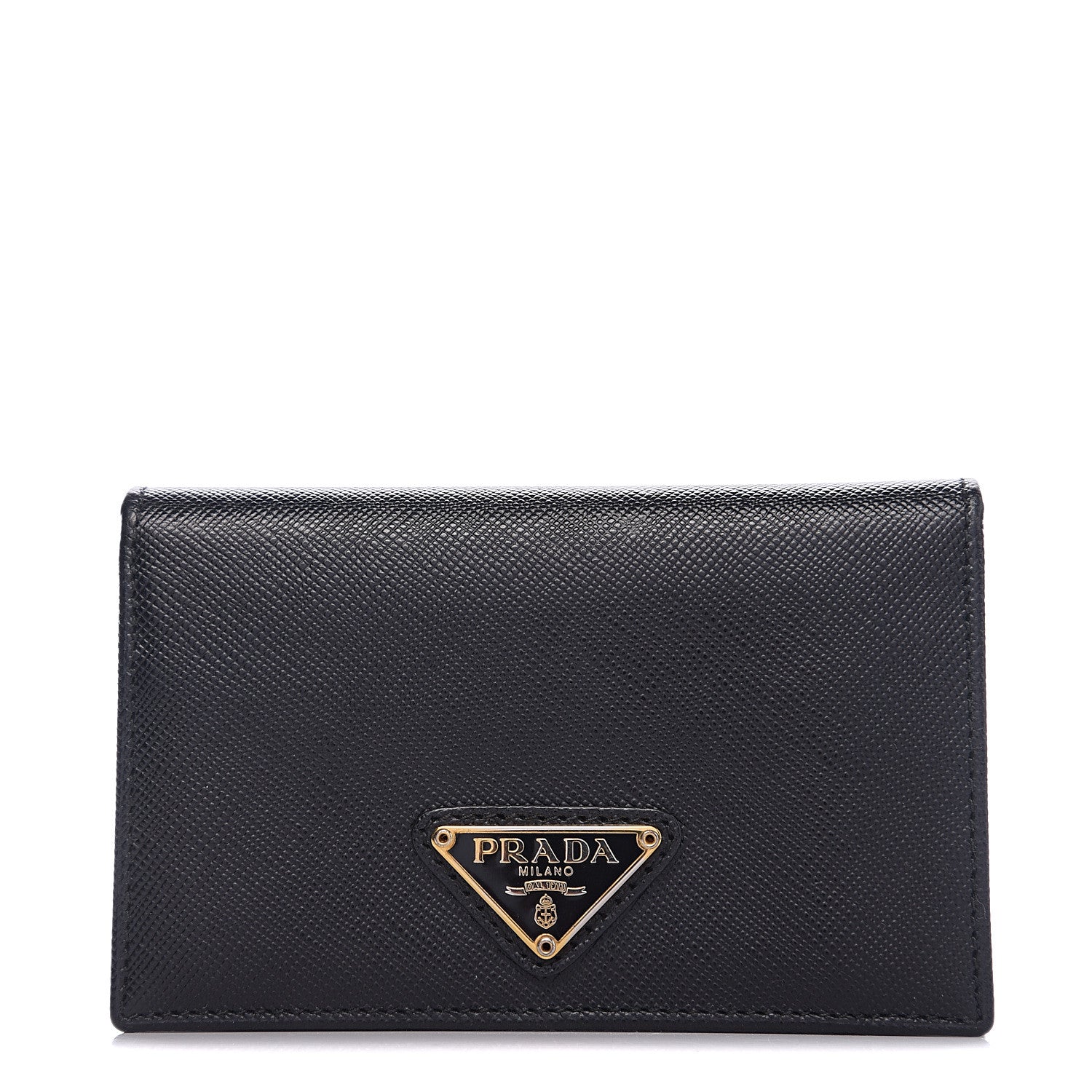 Prada Saffiano Oro Card Holder Black 1 of 8
