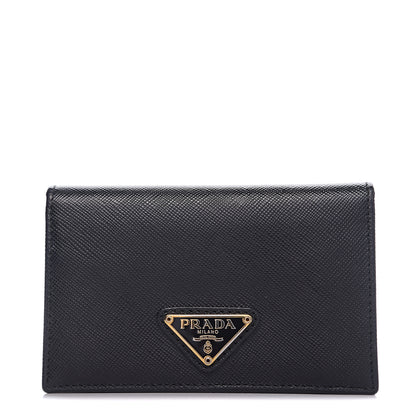 Prada Saffiano Oro Card Holder Black 1 of 8