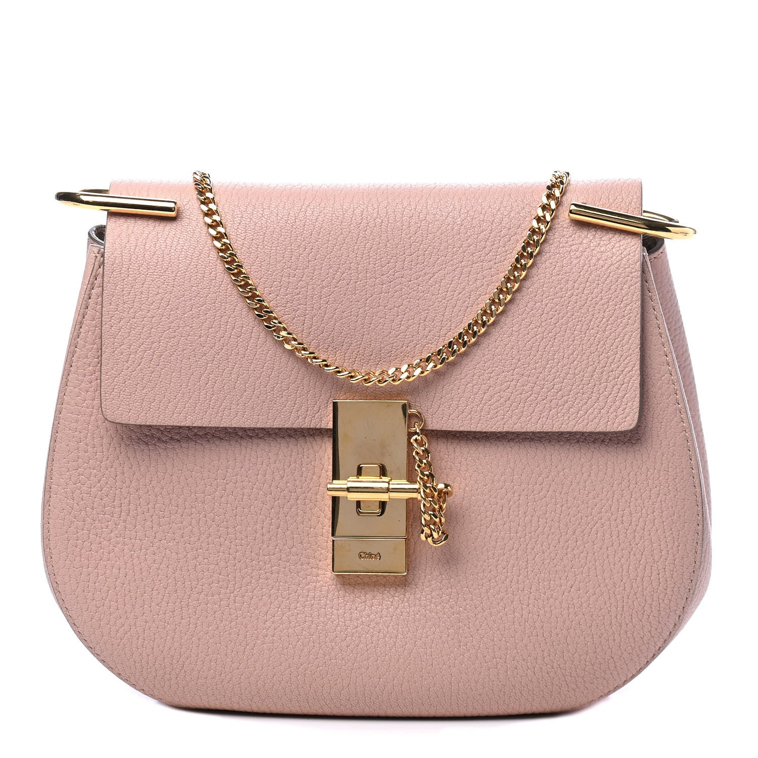 Chloe Grained Lambskin Mini Drew Shoulder Bag Cement Pink 1 of 5