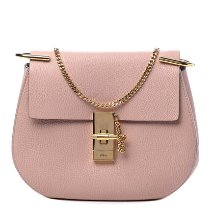 Chloe Grained Lambskin Mini Drew Shoulder Bag Cement Pink 1 of 5