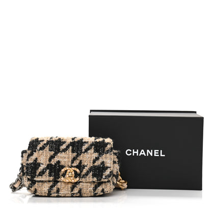 Chanel Tweed Quilted Chanel 19 Waist Bag Beige Black 9 of 9
