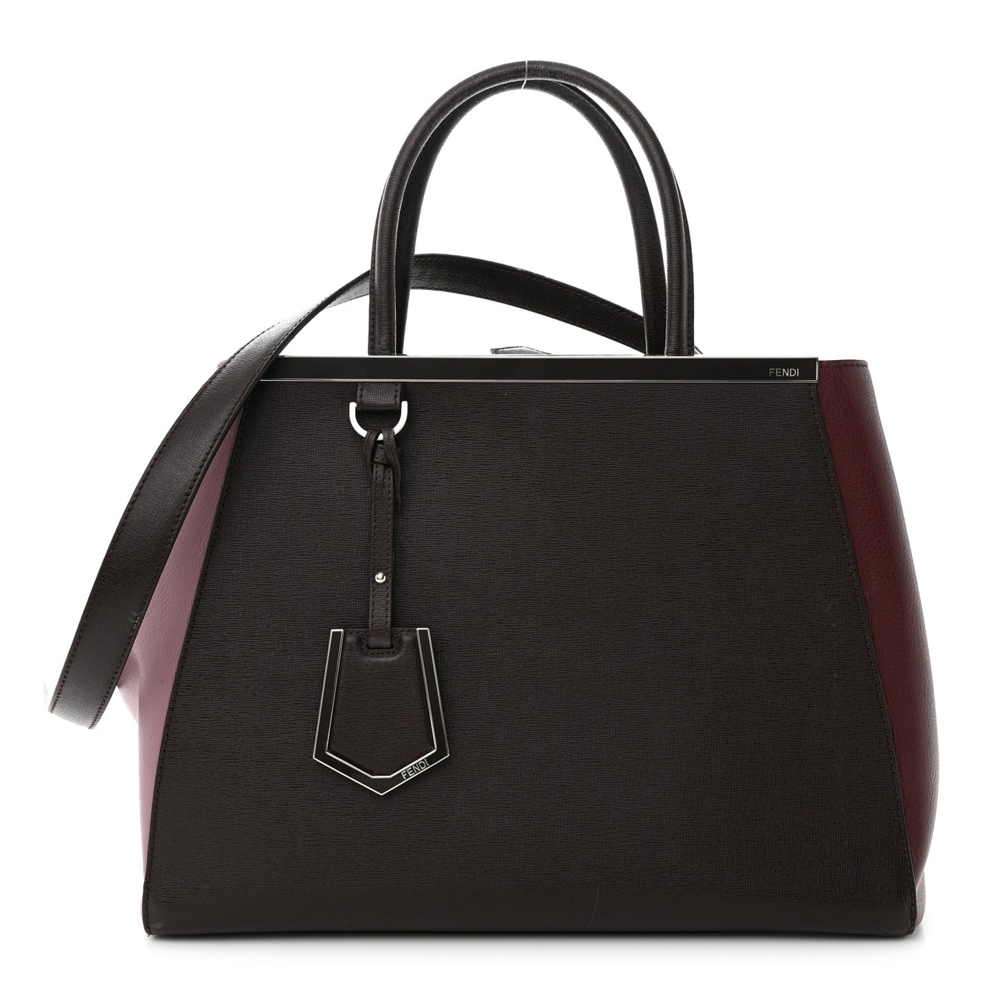 Vitello Elite Colorblock Regular 2Jours Tote Caffe Black Bordeaux Glicine