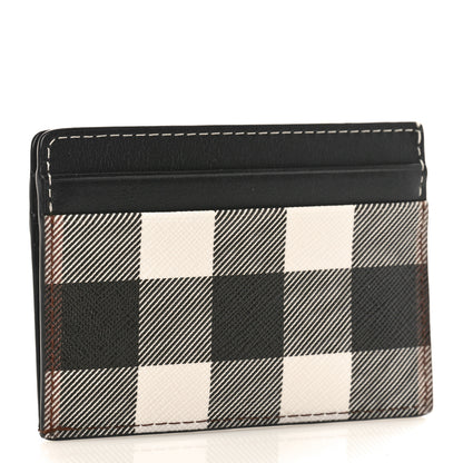Burberry Calfskin Check Card Holder Black White 3 of 8