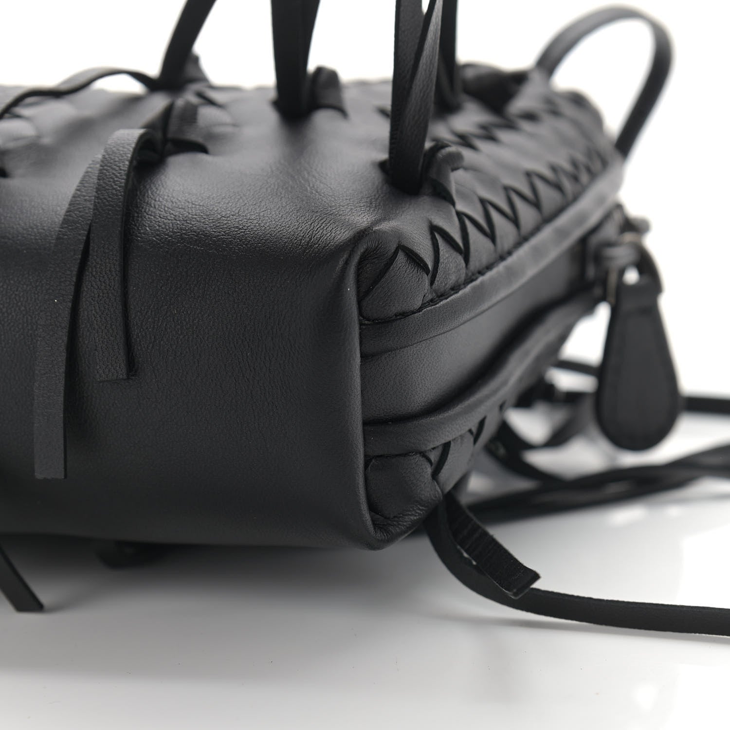Bottega Veneta Nappa Intrecciato Fringe Nodini Crossbody Messenger Black 9 of 10