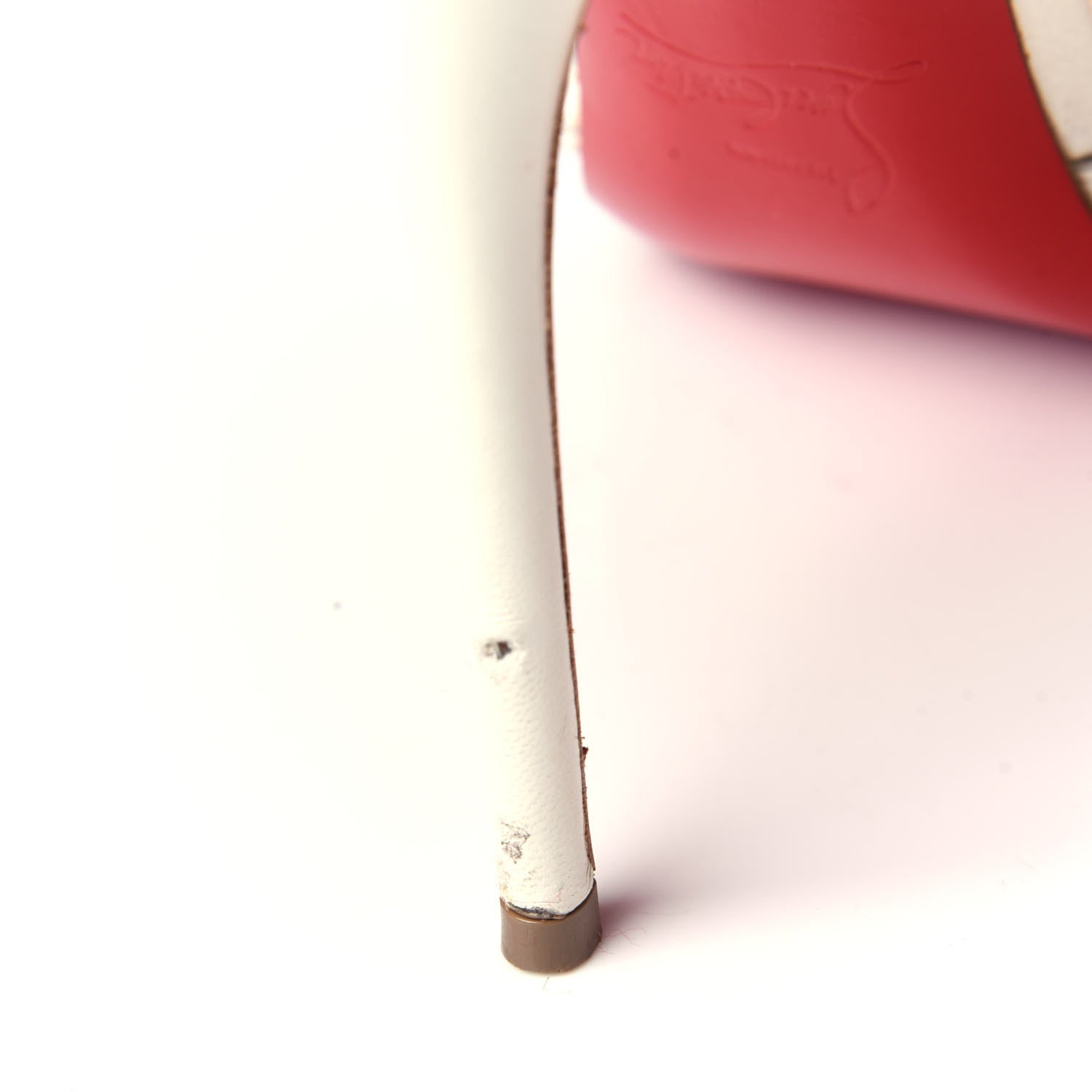 Christian Louboutin Kid Baila Spike 100 Pumps 36 White 11 of 12
