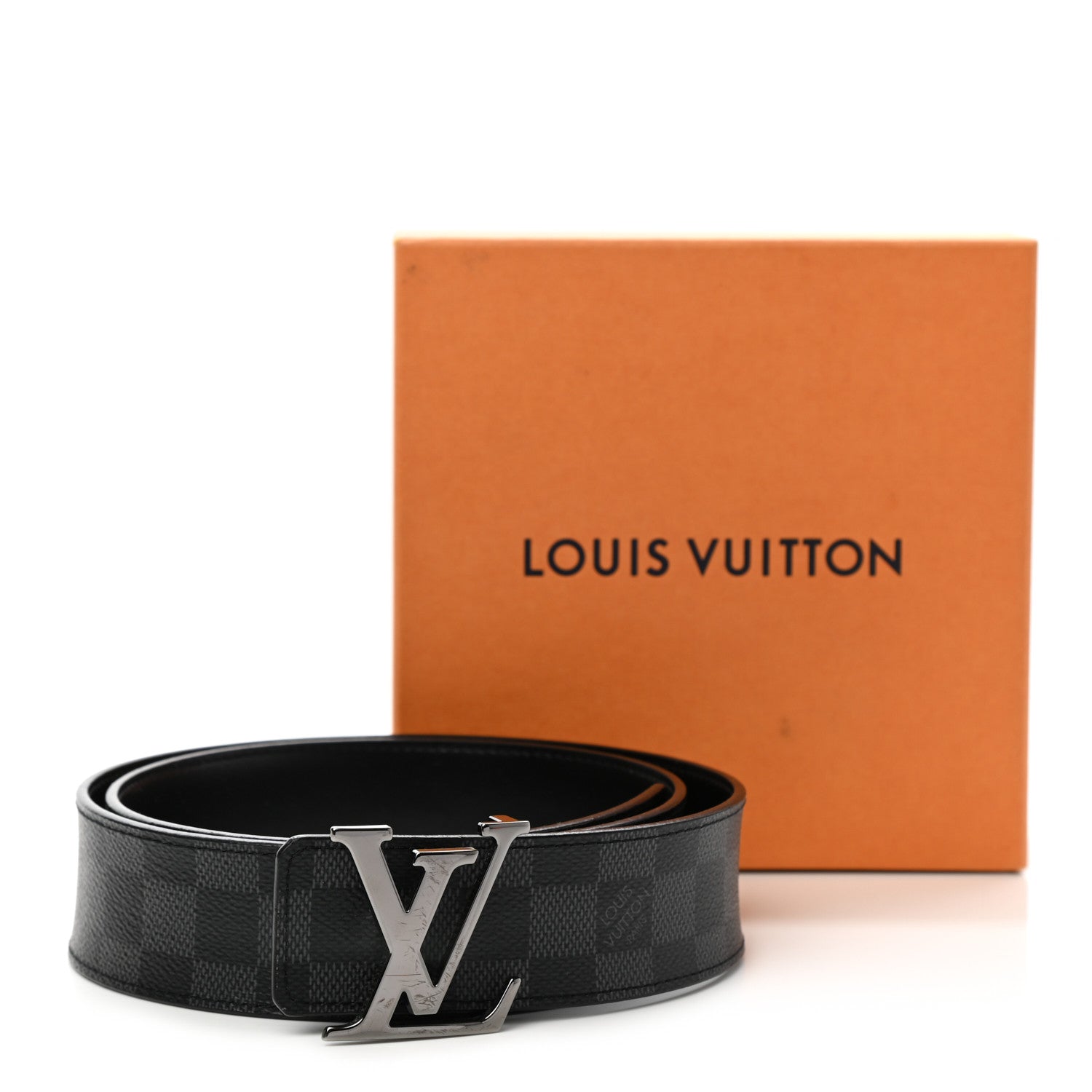 Louis Vuitton Damier Cobalt Calfskin 40mm LV Initiales Reversible Belt 90 36 Black 7 of 7