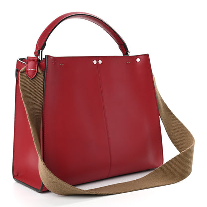 Fendi Vitello Seta Glazed Fabric FF 1974 Medium Peekaboo X-Lite Fragola Mogano Panna 3 of 9