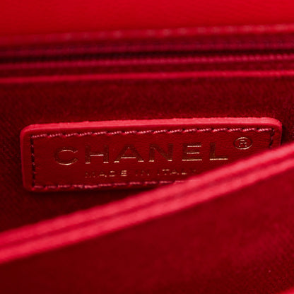 Chanel Caviar Quilted Mini Coco Handle Flap Red 6 of 12