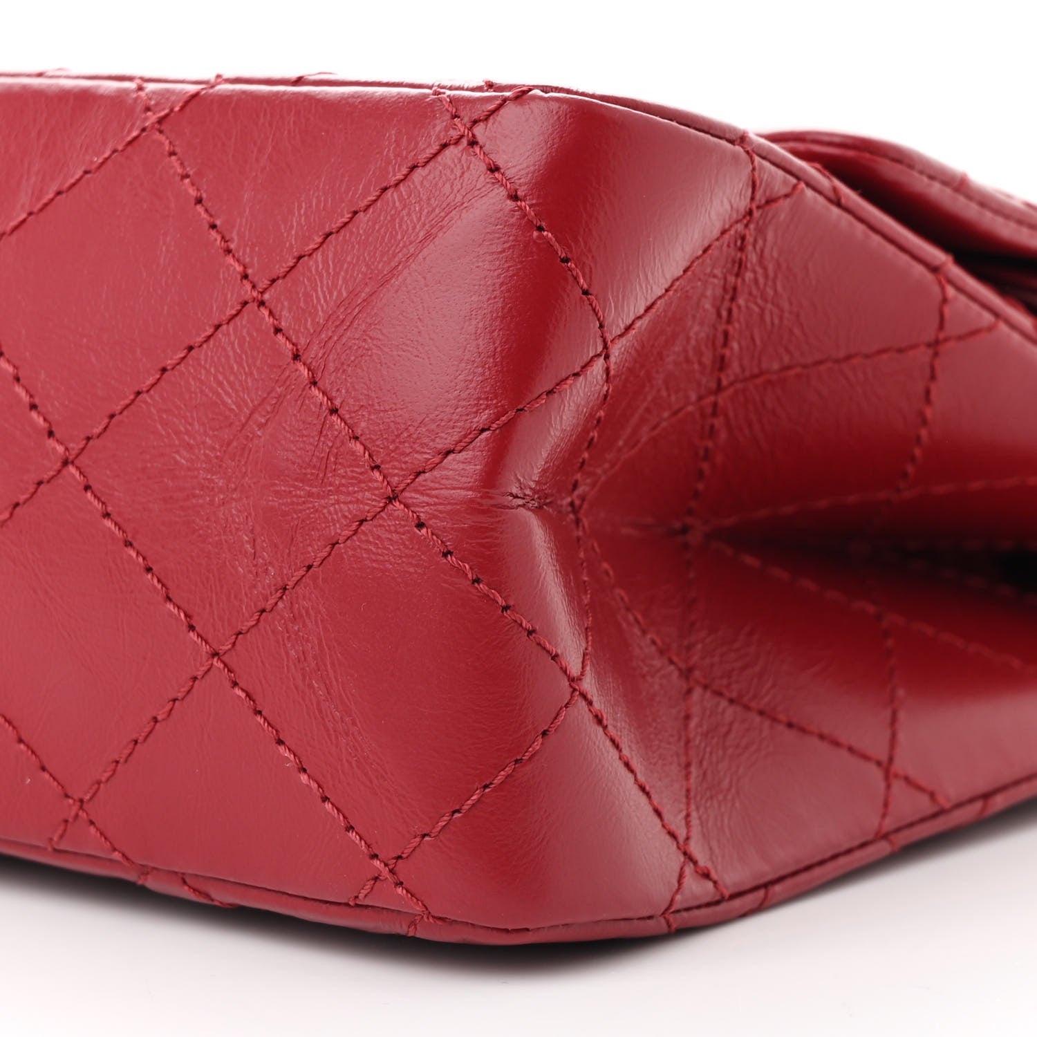 Chanel Aged Calfskin Quilted 2.55 Reissue 226 Flap Dark Red 10 of 12