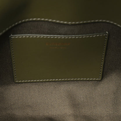 Burberry Coated Canvas Calfskin Vintage Check Note Top Handle Shoulder Bag Olive Green 5 of 11