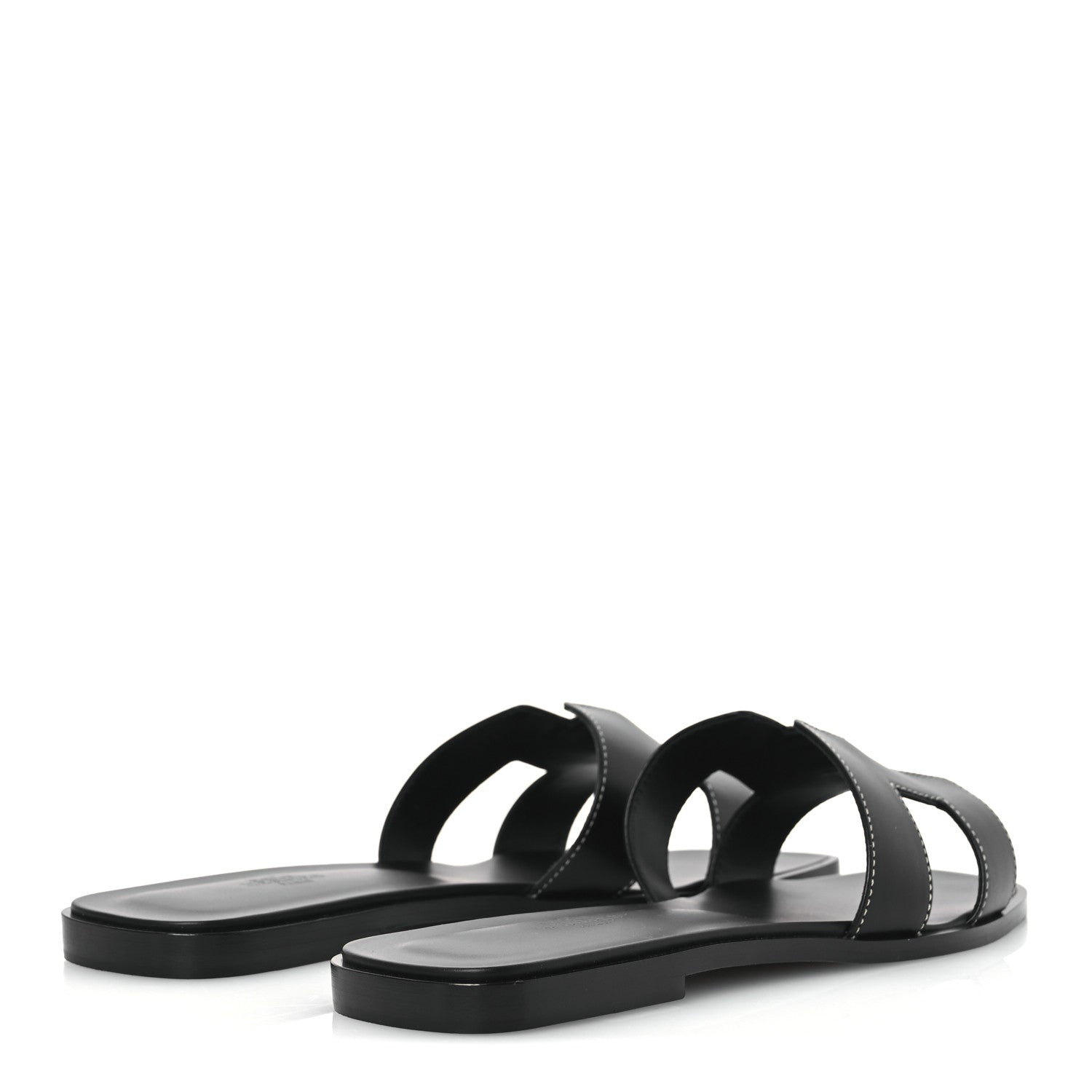 Hermes Box Calfskin Oran Sandals 41 Black 5 of 11