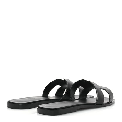 Hermes Box Calfskin Oran Sandals 41 Black 5 of 11