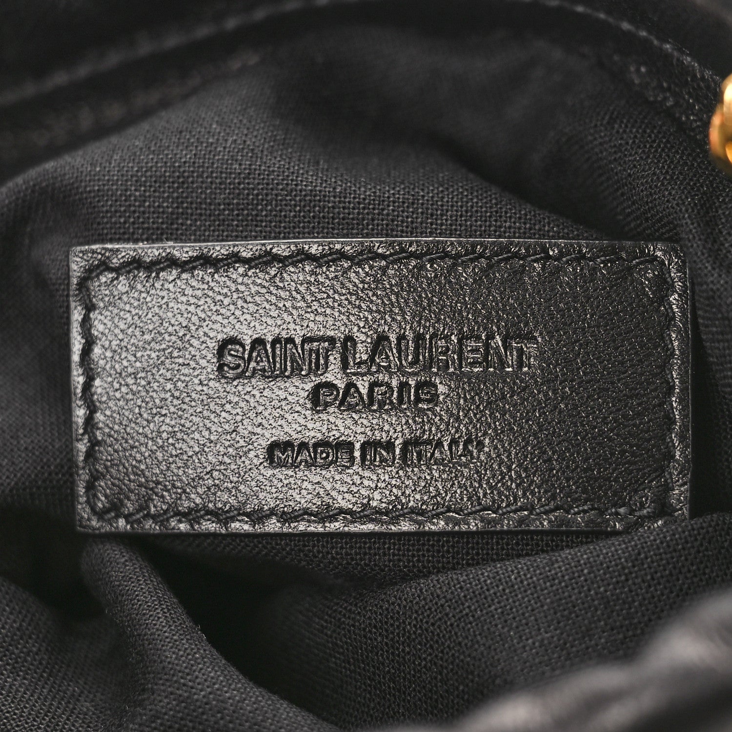 Saint Laurent Lambskin Paris Drawstring Pouch Black 6 of 9