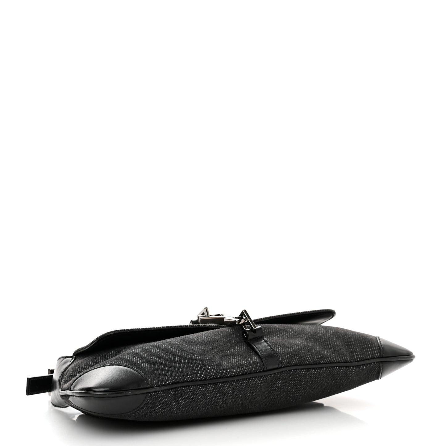 Denim Calfskin Small Jackie O Hobo Black