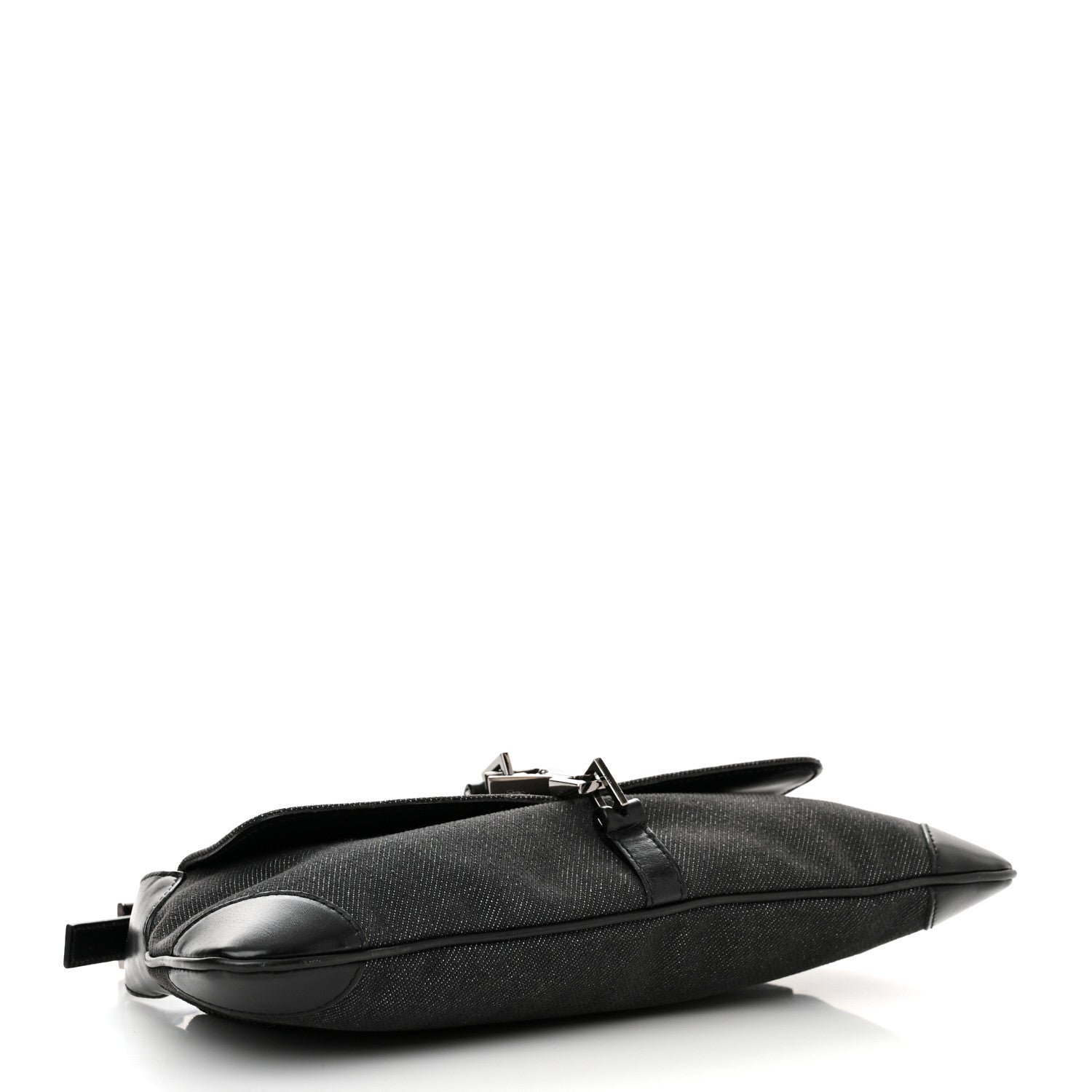 Gucci Denim Calfskin Small Jackie O Hobo Black 4 of 11