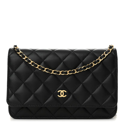 Chanel Lambskin Quilted Wallet On Chain WOC Black 1 of 11