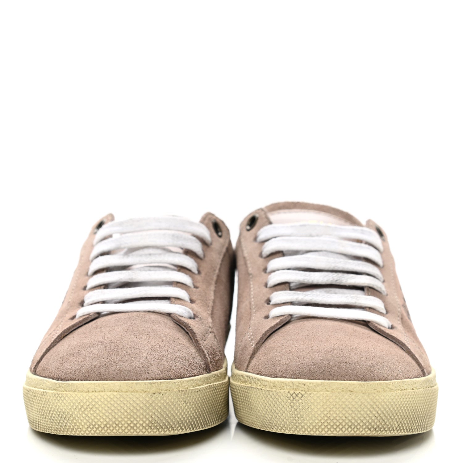 Saint Laurent Distressed Suede Womens Court Classic Sneakers 35.5 Rose Antique 2 of 9