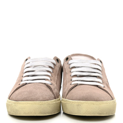 Saint Laurent Distressed Suede Womens Court Classic Sneakers 35.5 Rose Antique 2 of 9