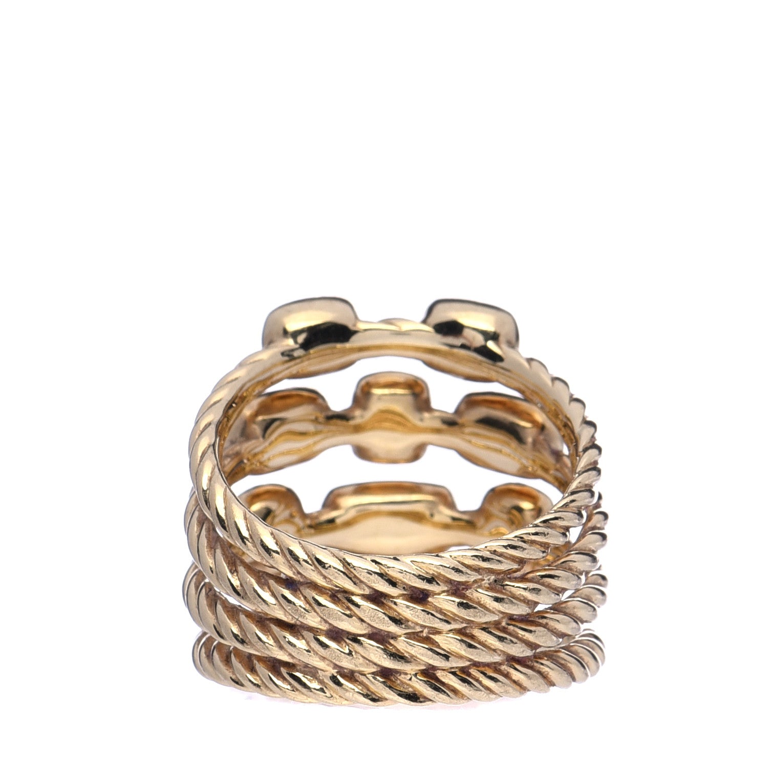 David Yurman 18K Yellow Gold Diamond Four Row Confetti Ring 54 7 3 of 6