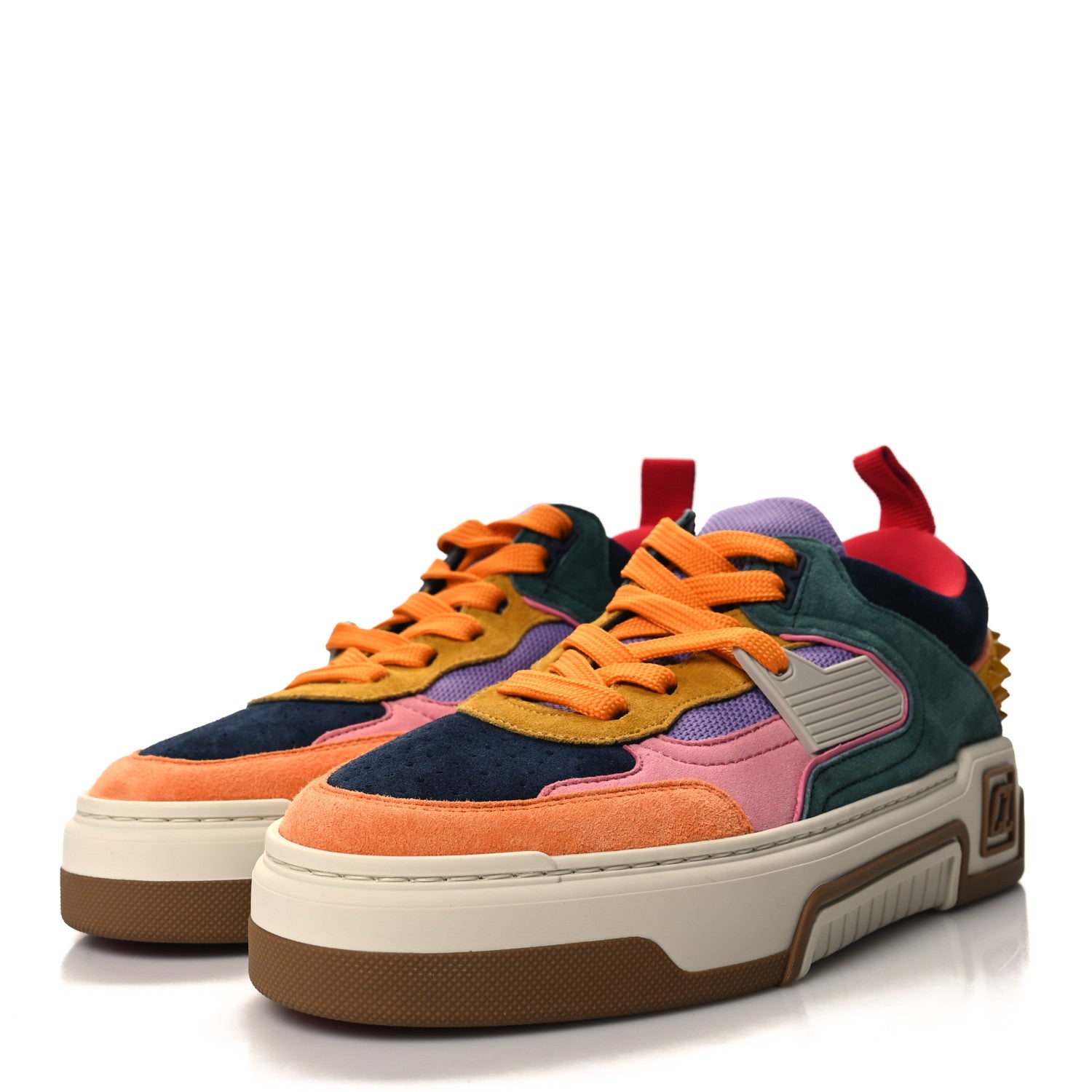 Christian Louboutin Calfskin Suede Spike Astroloubi Donna Low Top Sneakers 38.5 Multicolor 3 of 6