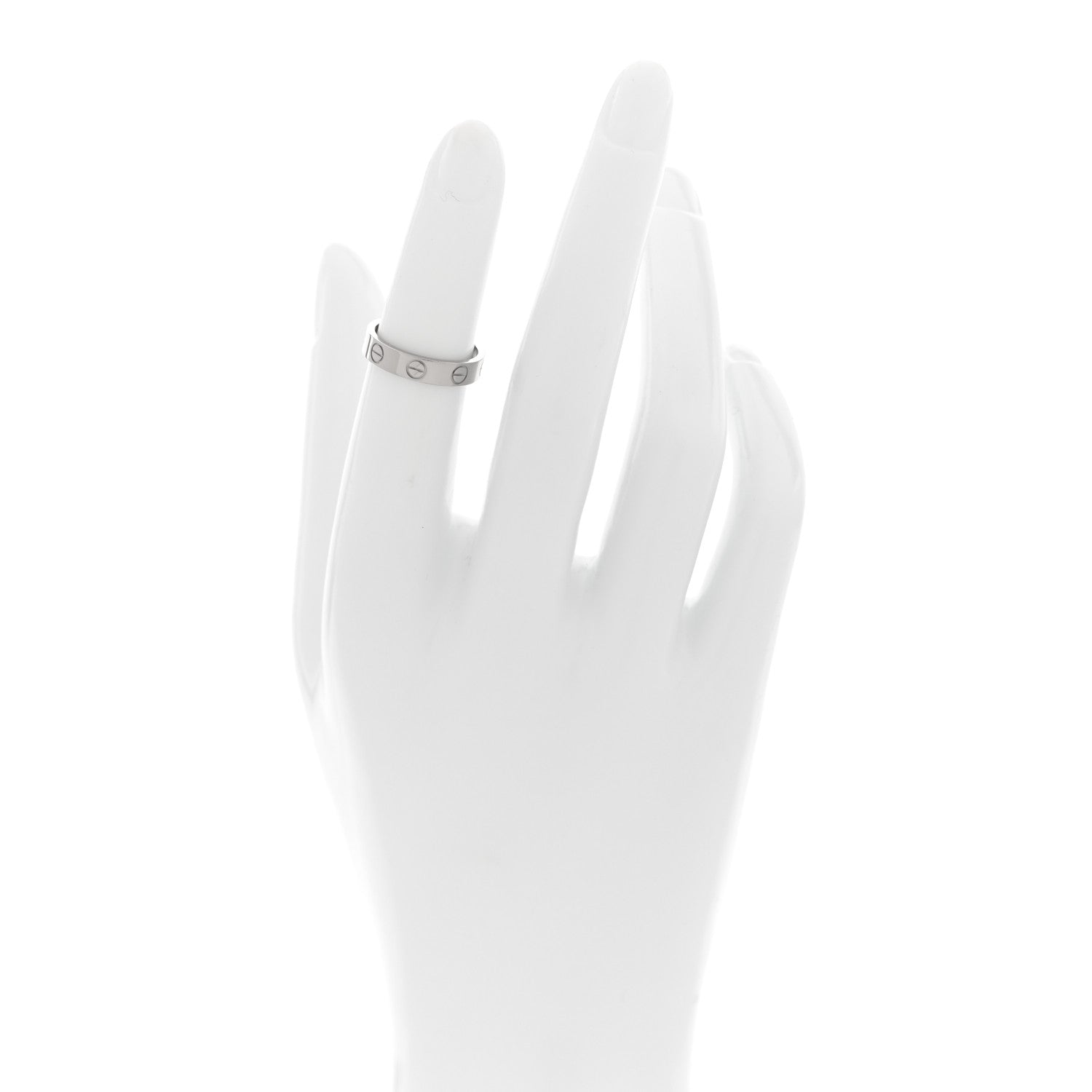 Cartier 18K White Gold 3.5mm LOVE Wedding Band Ring 47 4 2 of 5