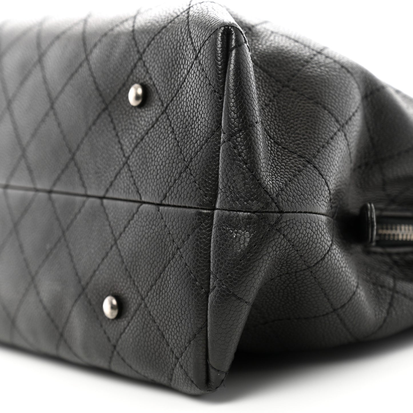 Grained Vegetal Calfskin Urban Shopping Tote Black
