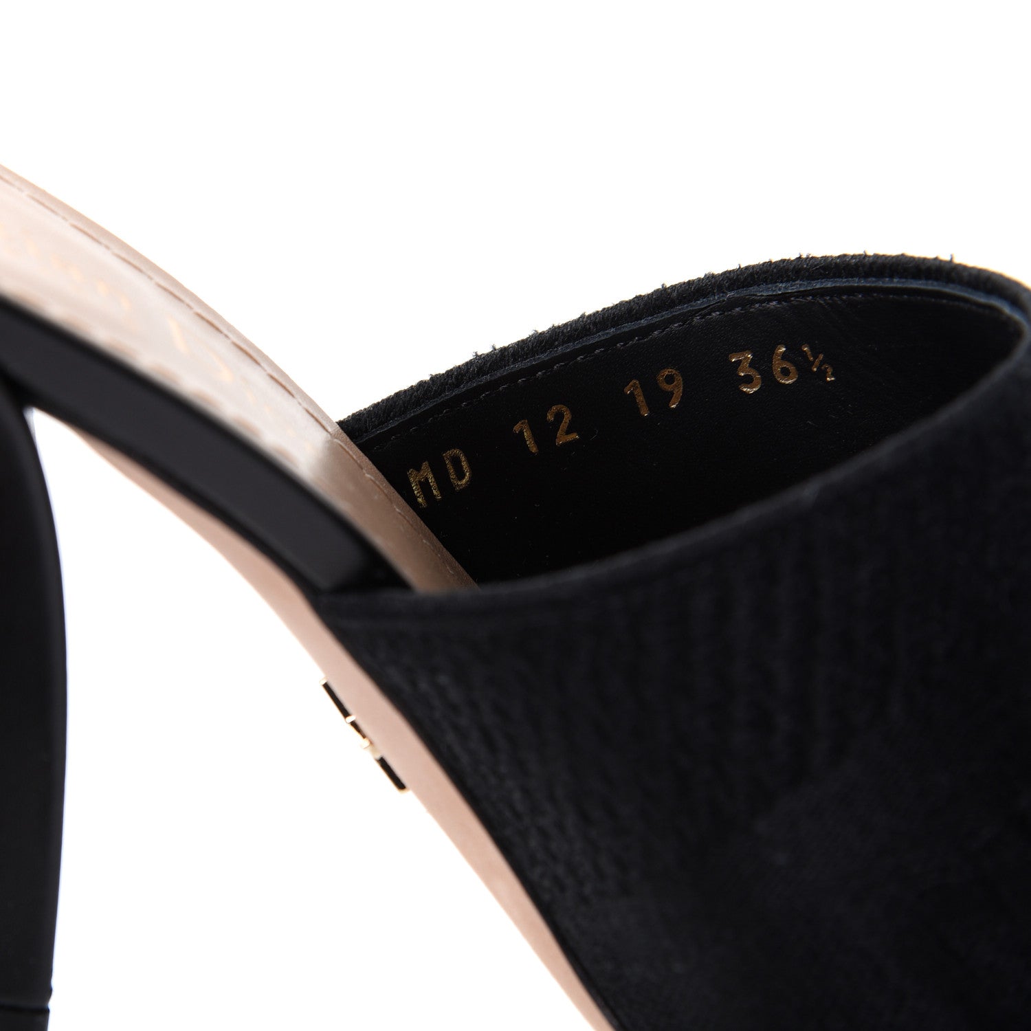 Christian Dior Cotton Embroidered D-Way Heeled Slide Sandal 36.5 Black 10 of 10