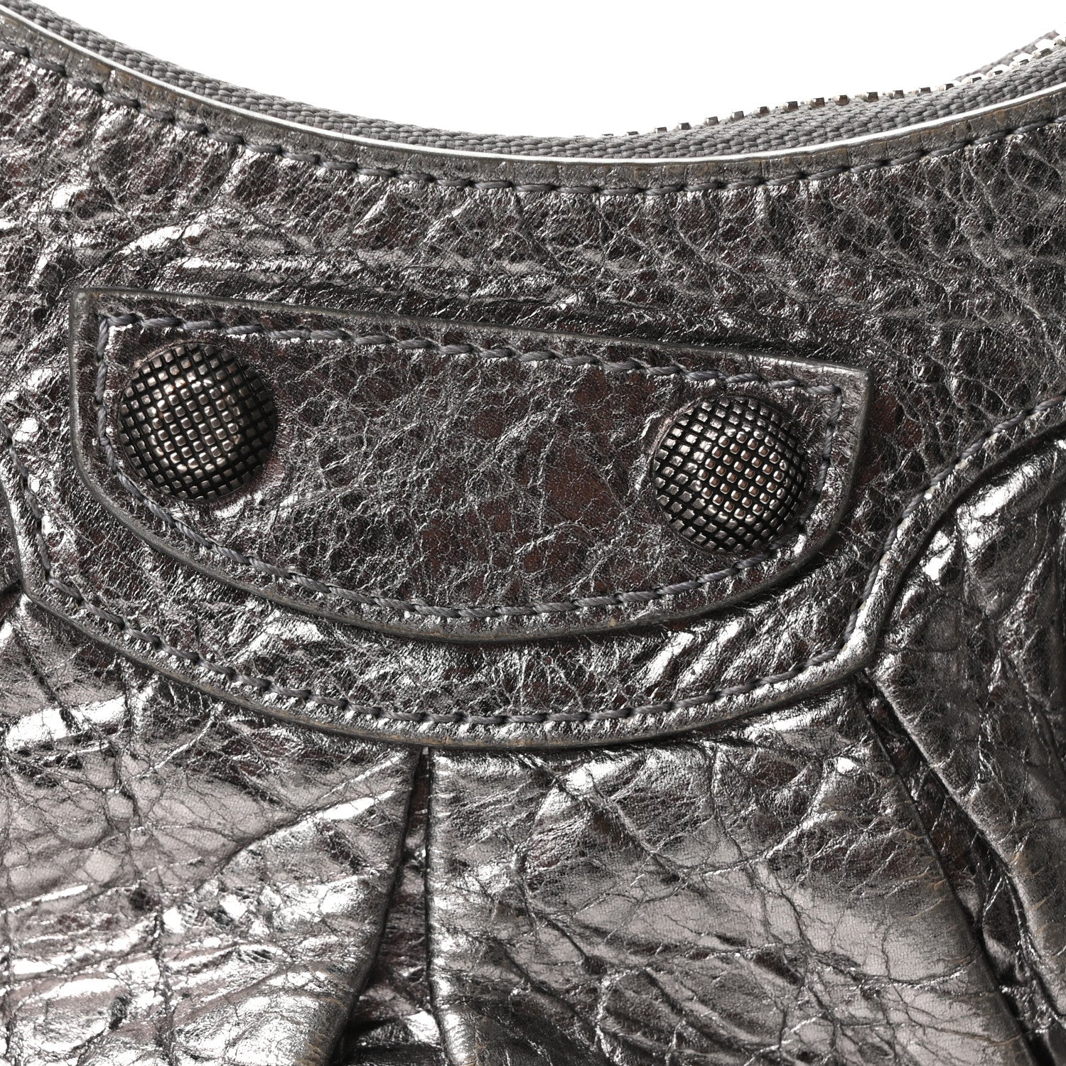 Balenciaga Metallic Agneau Arena Le Cagole Shoulder Bag XS Silver 9 of 11