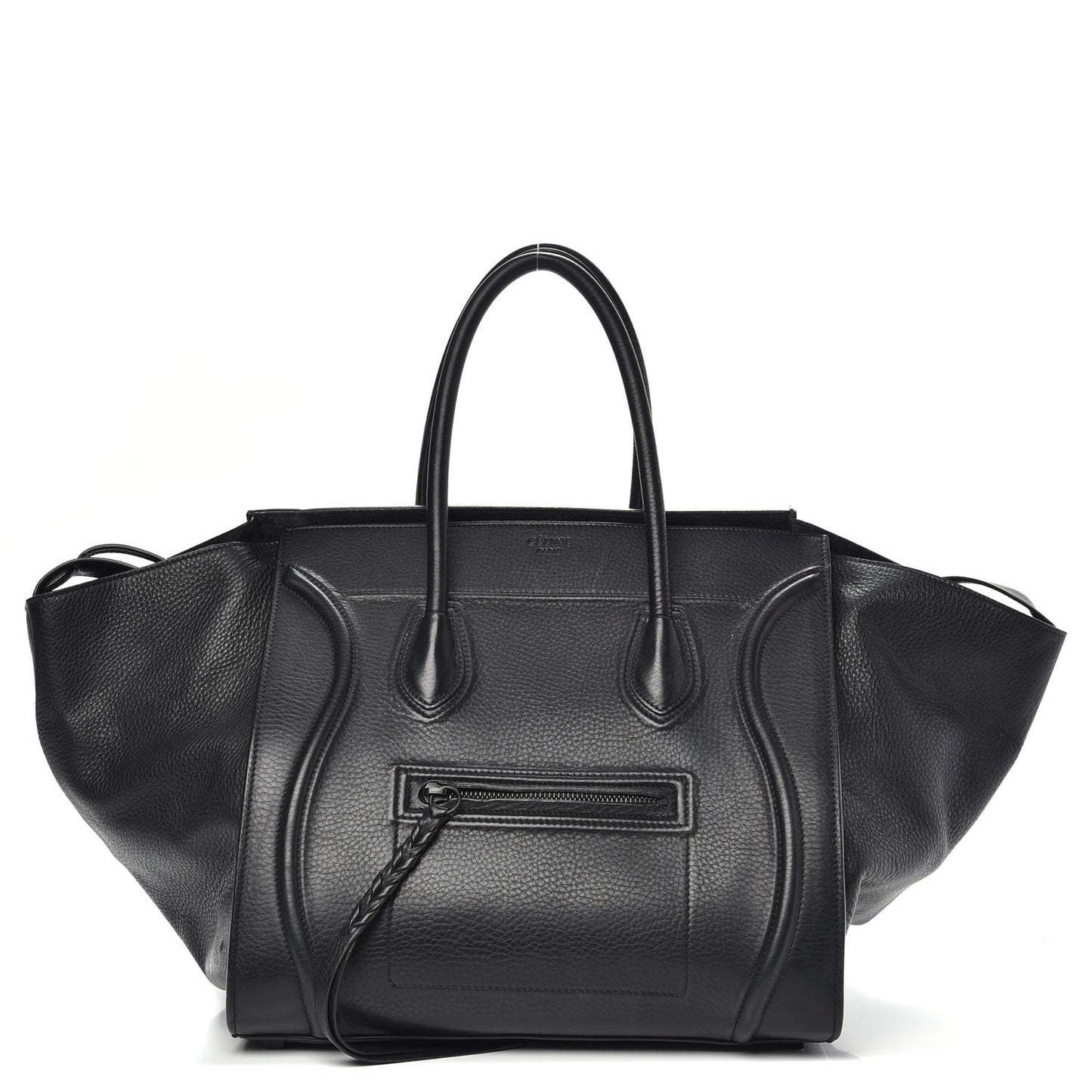Grained Calfskin Medium Phantom Luggage Black
