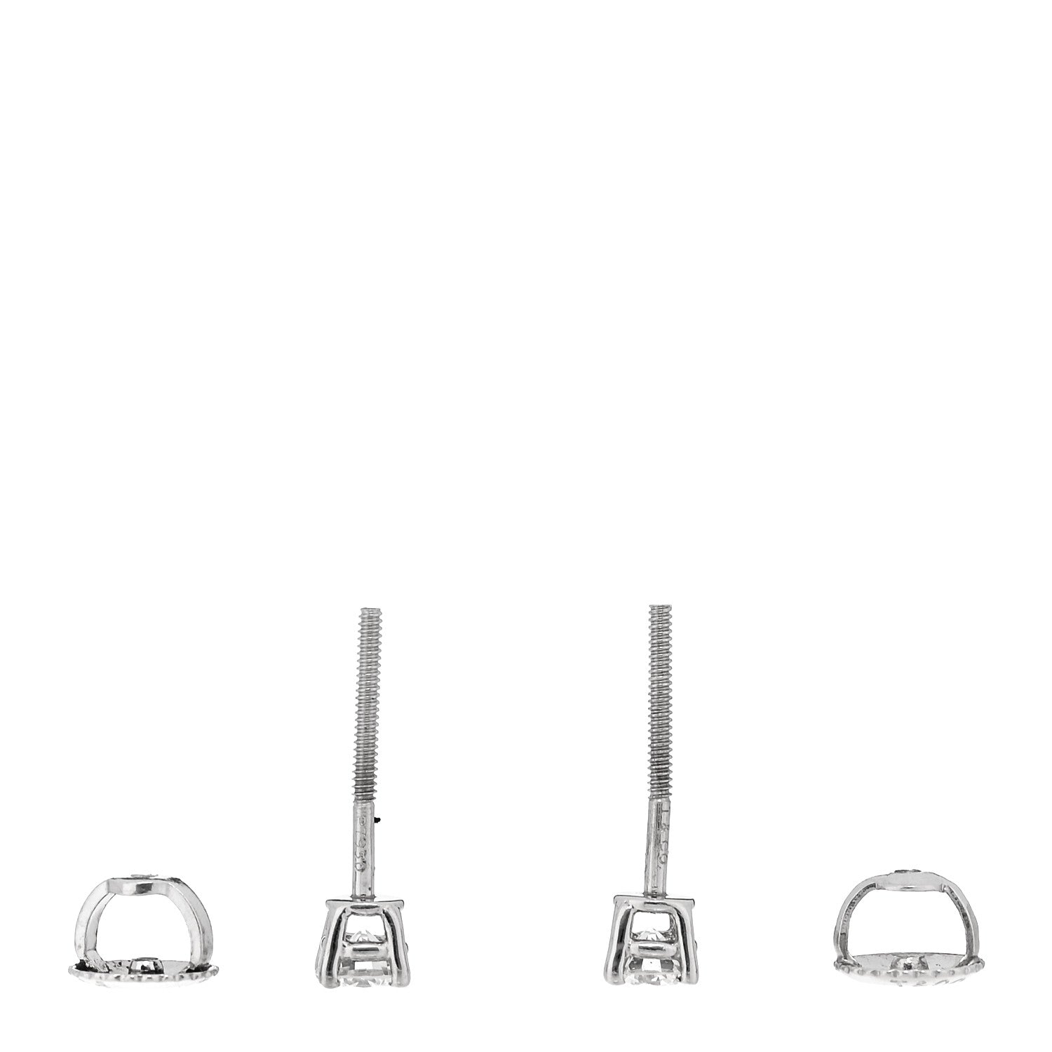 Tiffany Platinum Diamond .34ctw Solitaire Earrings 3 of 5