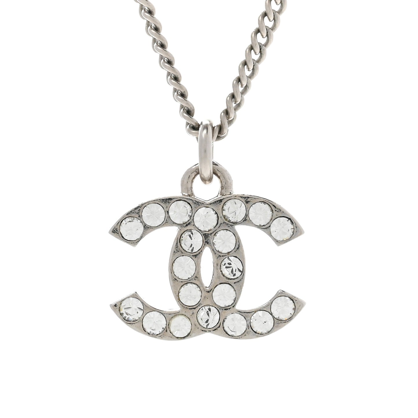 Crystal Timeless CC Necklace Silver