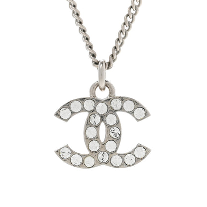 Chanel Crystal Timeless CC Necklace Silver 4 of 6