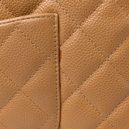 Chanel Caviar Quilted Large Bowler Bag Beige 14 of 14