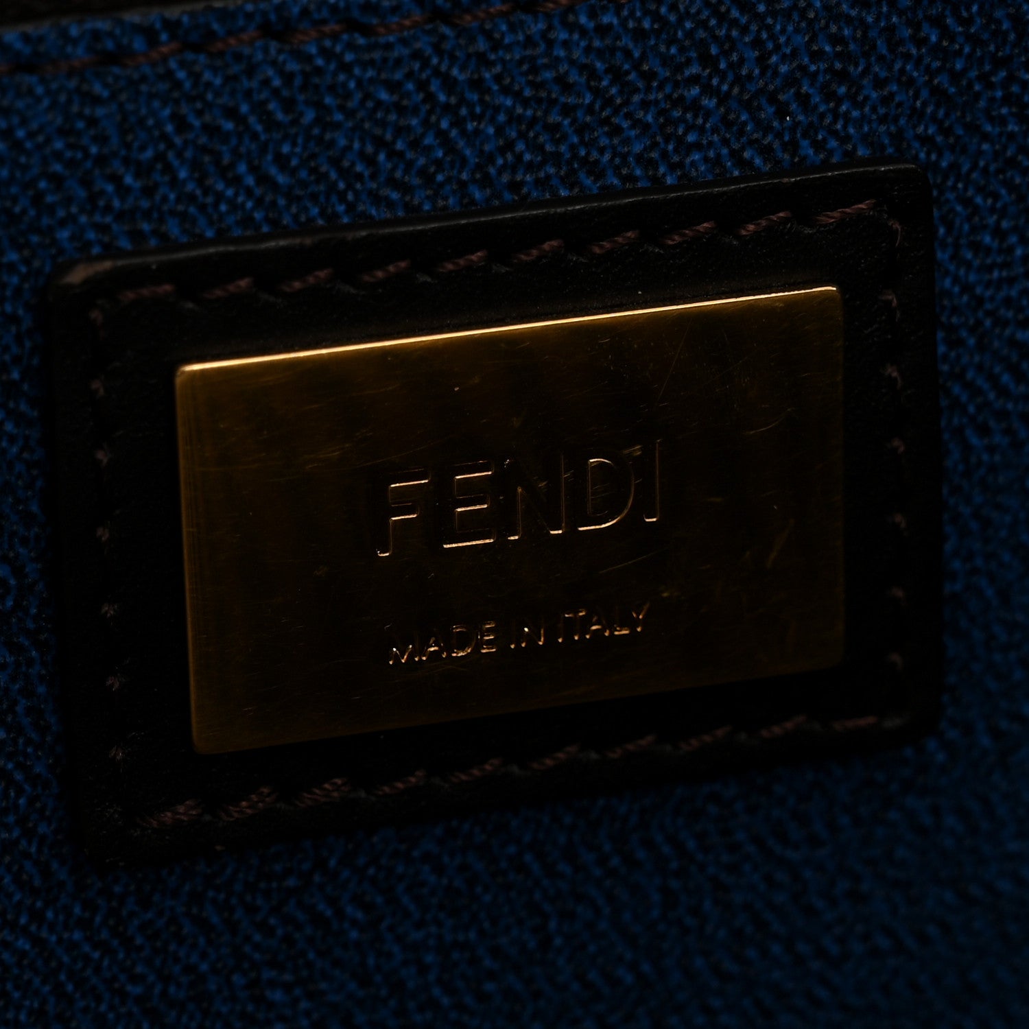 Fendi Zucca Spalmati Medium Roll Tote Tobacco Blue 6 of 13